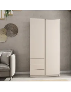 Bergen 2 Door 3 Drawer Wardrobe - Cashmere