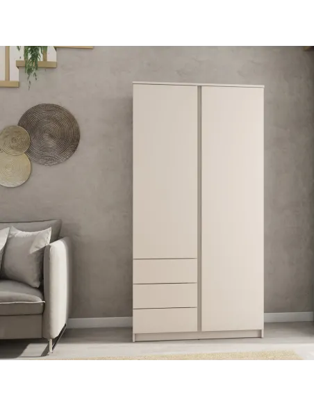 Bergen 2 Door 3 Drawer Wardrobe - Cashmere