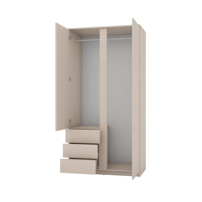Bergen 2 Door 3 Drawer Wardrobe - Cashmere