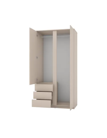 Bergen 2 Door 3 Drawer Wardrobe - Cashmere