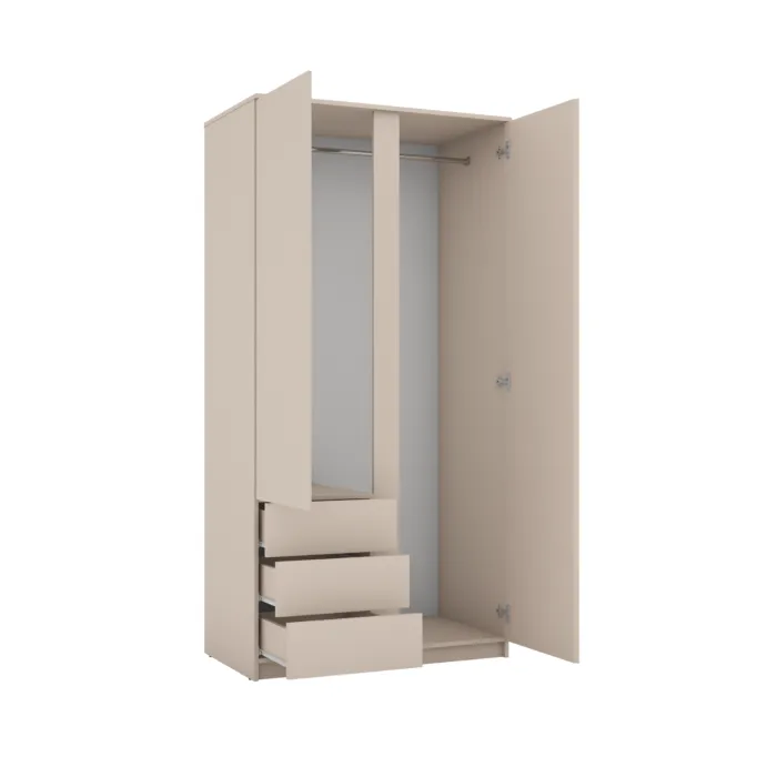 Bergen 2 Door 3 Drawer Wardrobe - Cashmere