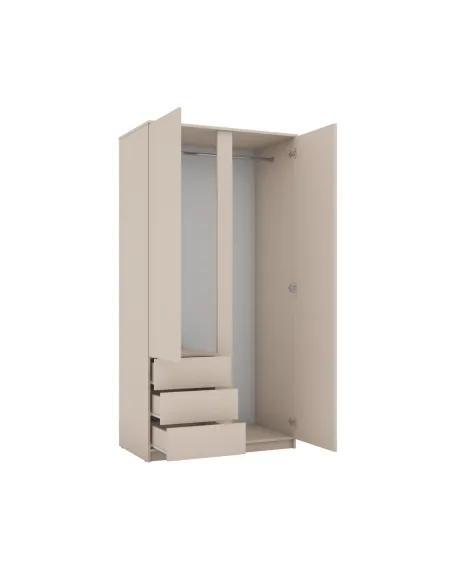 Bergen 2 Door 3 Drawer Wardrobe - Cashmere