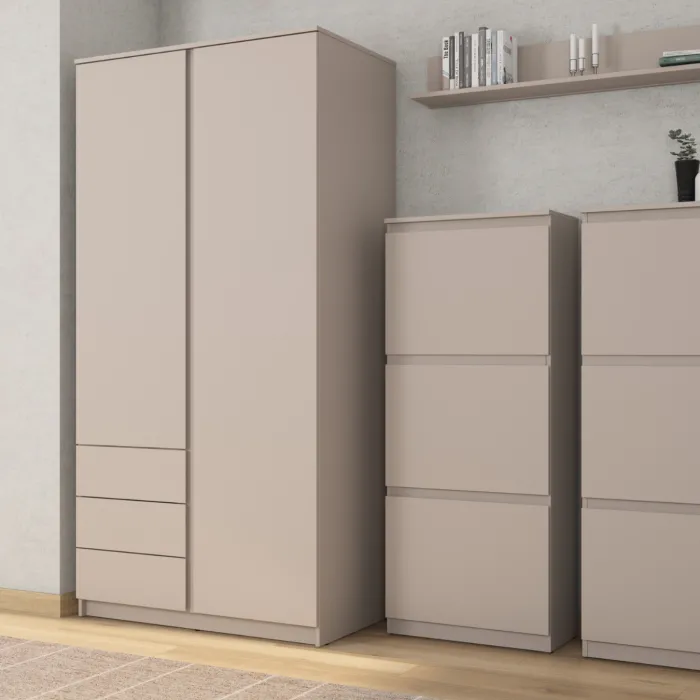 Bergen 2 Door 3 Drawer Wardrobe - Cashmere