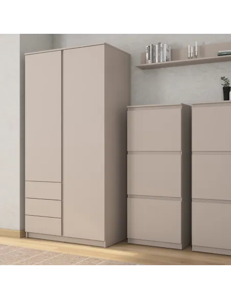 Bergen 2 Door 3 Drawer Wardrobe - Cashmere