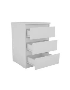 Bergen 3 Drawer Bedside Locker - White 2