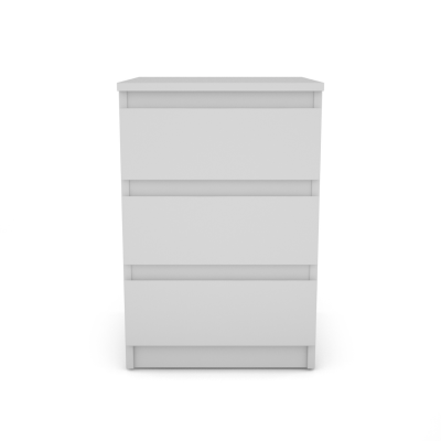 Bergen 3 Drawer Bedside Locker - White