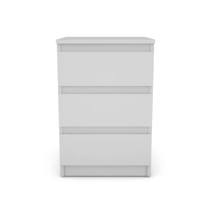 Bergen 3 Drawer Bedside Locker - White