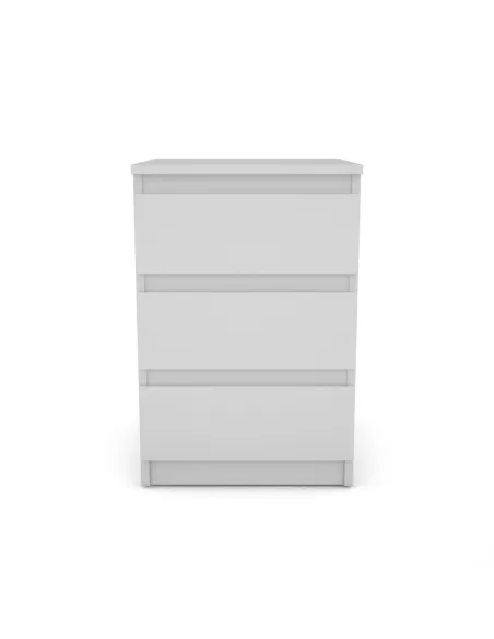 Bergen 3 Drawer Bedside Locker - White
