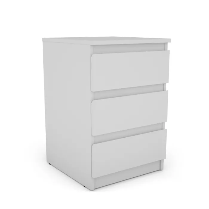 Bergen 3 Drawer Bedside Locker - White