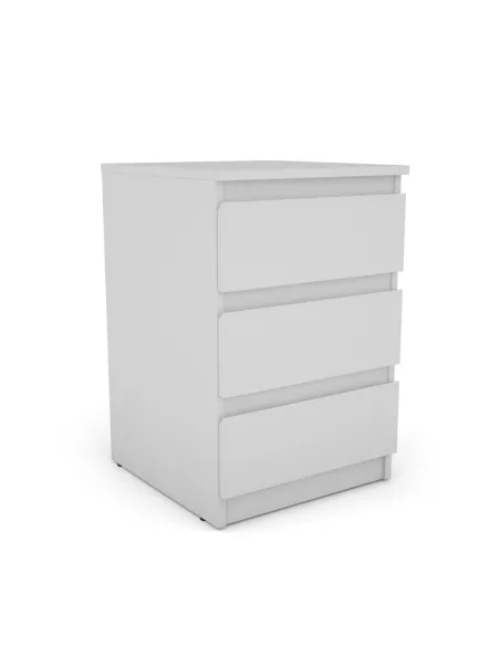 Bergen 3 Drawer Bedside Locker - White