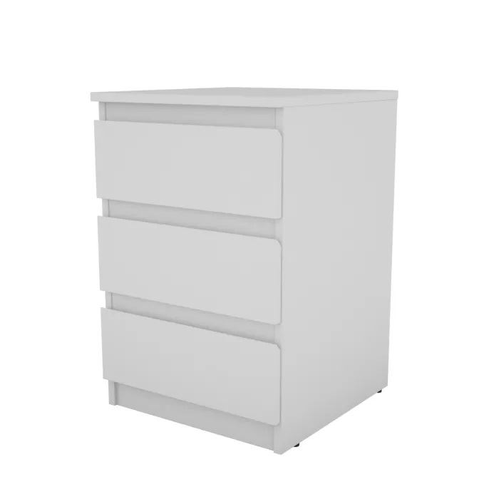 Bergen 3 Drawer Bedside Locker - White