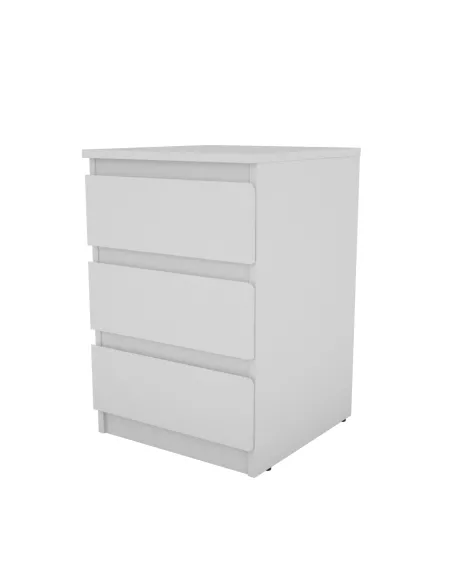 Bergen 3 Drawer Bedside Locker - White