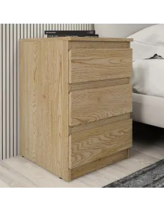 Bergen 3 Drawer Bedside Locker - Sonoma Oak