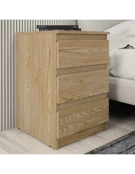 Bergen 3 Drawer Bedside Locker - Sonoma Oak