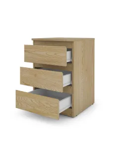 Bergen 3 Drawer Bedside Locker - Sonoma Oak 2