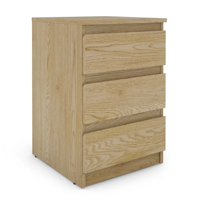 Bergen 3 Drawer Bedside Locker - Sonoma Oak