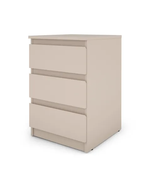 Bergen 3 Drawer Bedside Locker - Cashmere