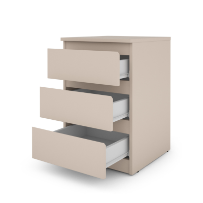 Bergen 3 Drawer Bedside Locker - Cashmere