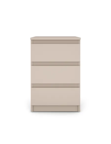 Bergen 3 Drawer Bedside Locker - Cashmere