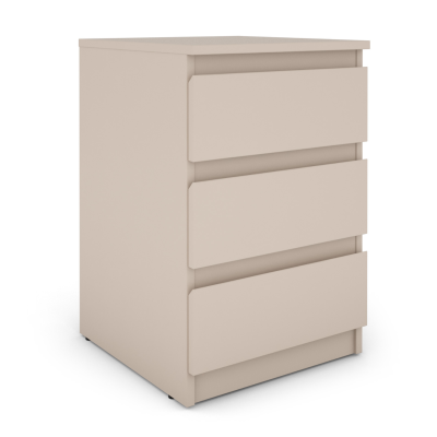 Bergen 3 Drawer Bedside Locker - Cashmere