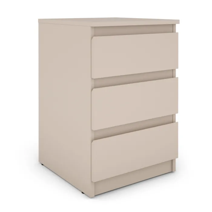 Bergen 3 Drawer Bedside Locker - Cashmere
