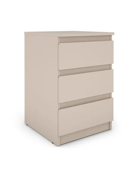Bergen 3 Drawer Bedside Locker - Cashmere