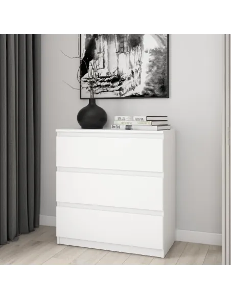Bergen 3 Drawer Chest - White