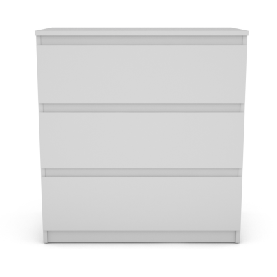 Bergen 3 Drawer Chest - White