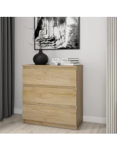 Bergen 3 Drawer Chest - Sonoma Oak