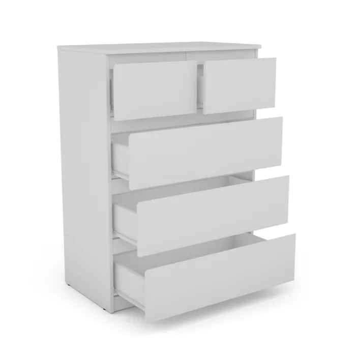 Bergen 3+2 Drawer Chest - White