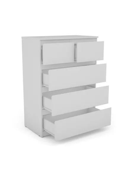 Bergen 3+2 Drawer Chest - White