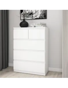 Bergen 3+2 Drawer Chest - White