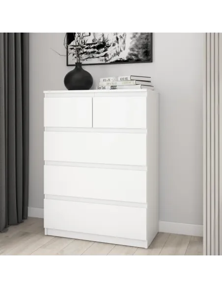 Bergen 3+2 Drawer Chest - White