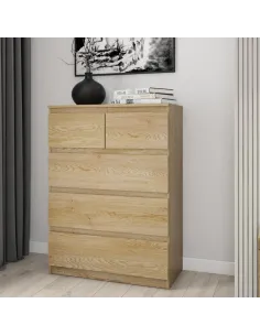 Bergen 3+2 Drawer Chest - Sonoma Oak