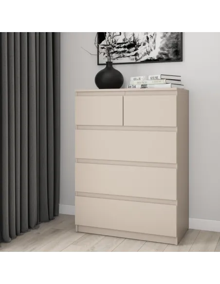 Bergen 3+2 Drawer Chest - Cashmere