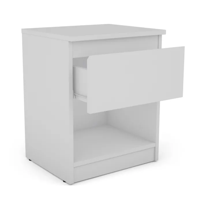 Bergen 1 Drawer Bedside Locker - White