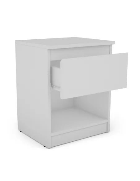 Bergen 1 Drawer Bedside Locker - White
