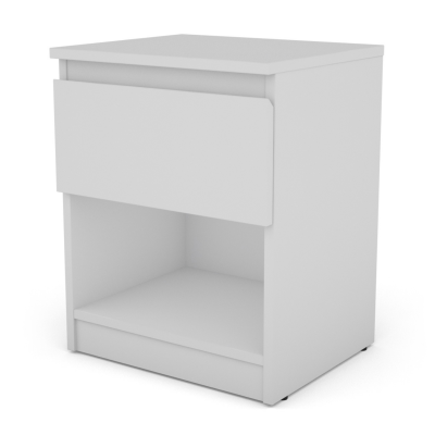 Bergen 1 Drawer Bedside Locker - White