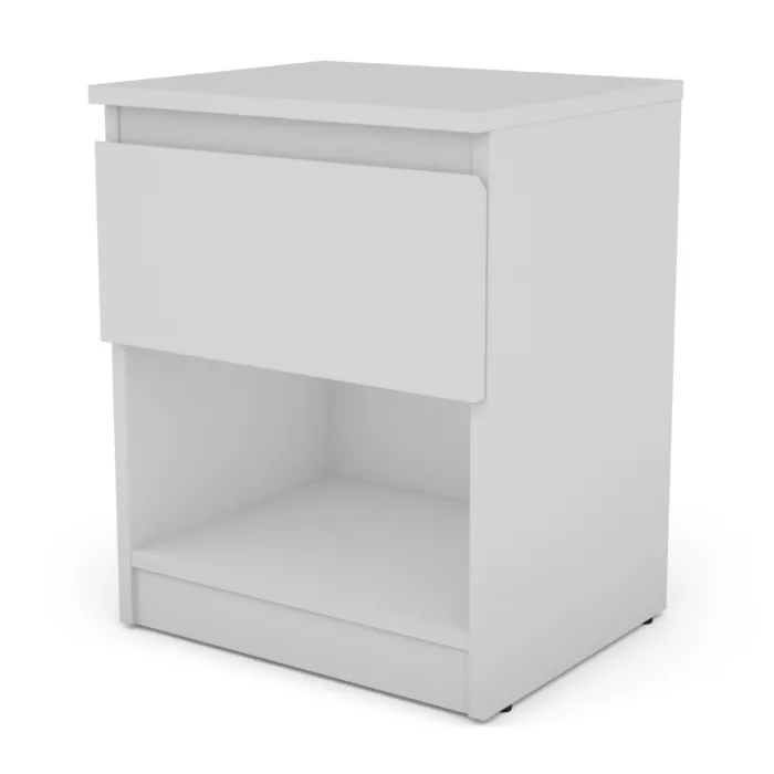 Bergen 1 Drawer Bedside Locker - White