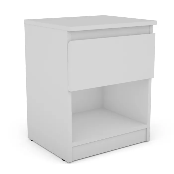 Bergen 1 Drawer Bedside Locker - White