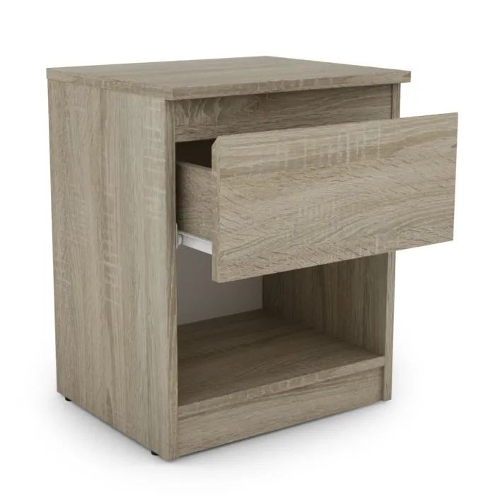Bergen 1 Drawer Bedside Locker - Sonoma Oak