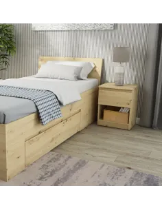 Bergen 1 Drawer Bedside Locker - Sonoma Oak