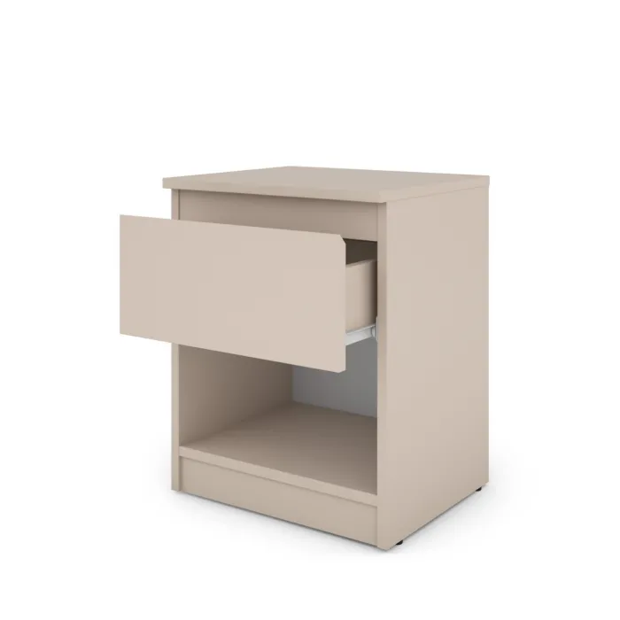 Bergen 1 Drawer Bedside Locker - Cashmere