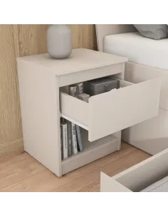 Bergen 1 Drawer Bedside Locker - Cashmere