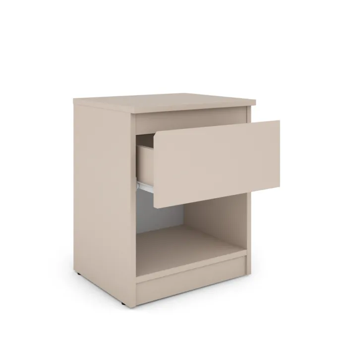 Bergen 1 Drawer Bedside Locker - Cashmere