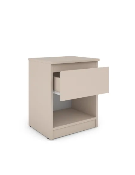 Bergen 1 Drawer Bedside Locker - Cashmere