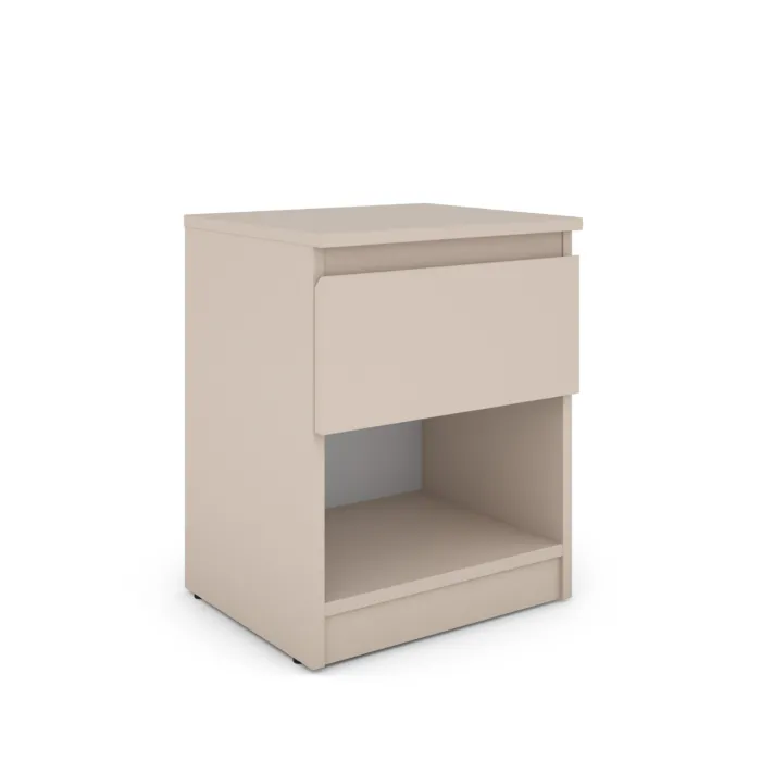 Bergen 1 Drawer Bedside Locker - Cashmere