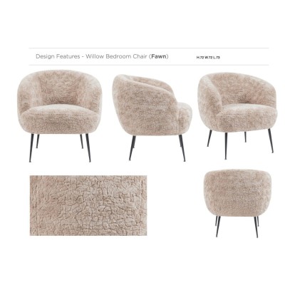 Willow Bedroom Chair - Fawn