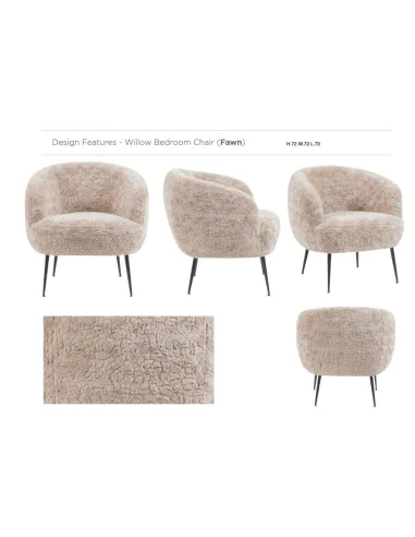 Willow Bedroom Chair - Fawn