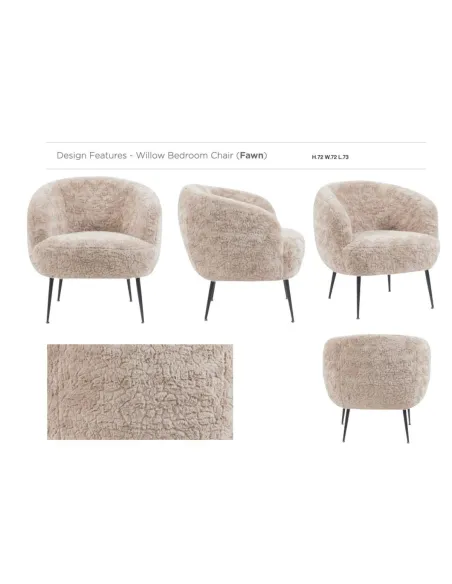 Willow Bedroom Chair - Fawn